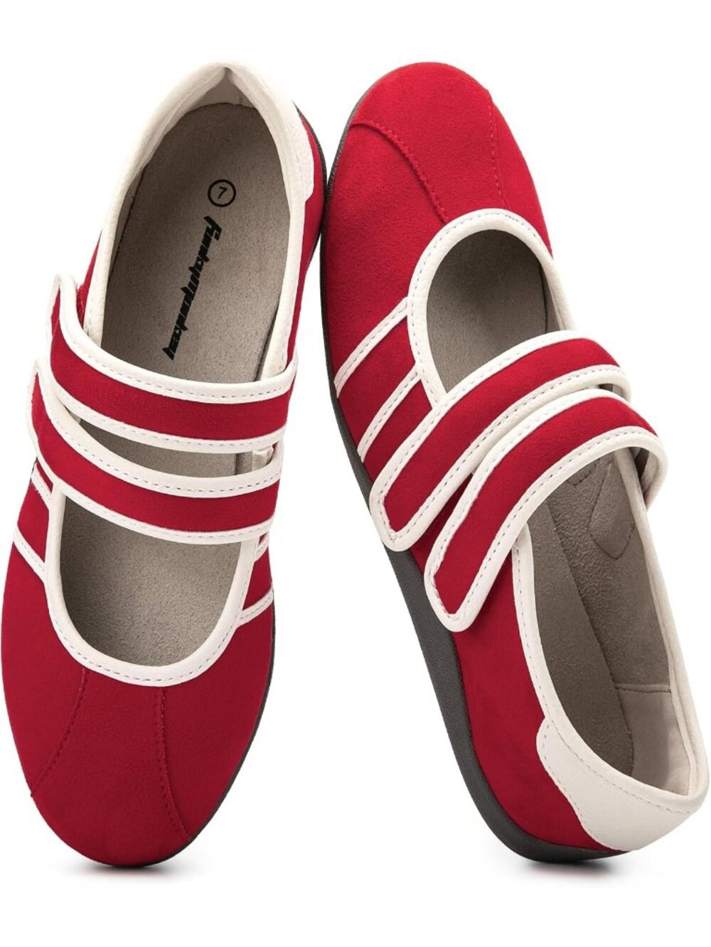 🆕Women's Red Mary Jane Sneakers Fashion Ballet Flat Tennis Shoes Casual